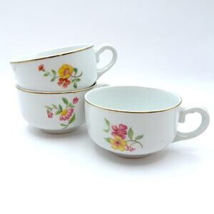 Vintage Arabia Suomi of Finland Demitasse Espresso Cups Floral Pattern Set of 3